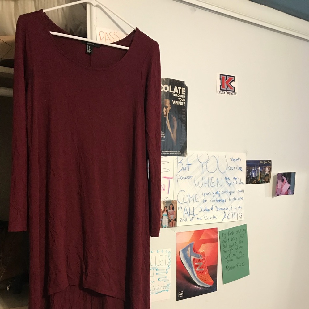 Maxi Maroon high low dress